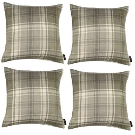 Angus Beige Cream Tartan 43cm x 43cm Cushion Sets