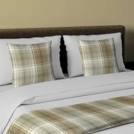 Angus Beige Cream Tartan Bedding Set