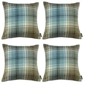 Angus Duck Egg Blue Tartan 43cm x 43cm Cushion Sets