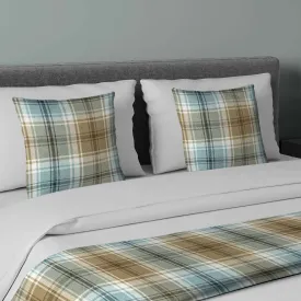 Angus Duck Egg Blue Tartan Bedding Set