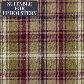Angus Purple   Green Tartan Check Curtain Fabric