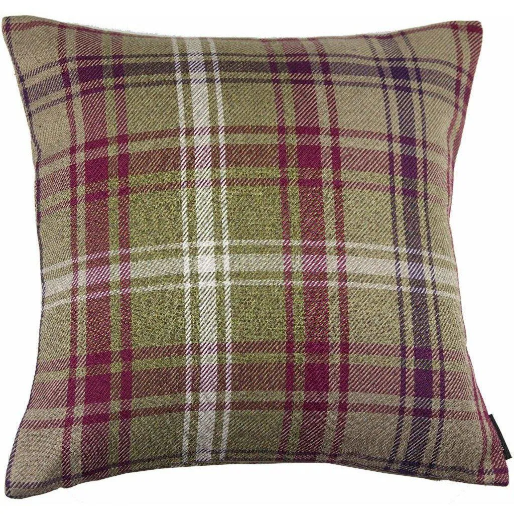 Angus Purple   Green Tartan Cushion