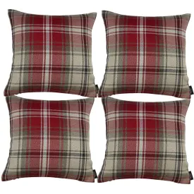 Angus Red   White Tartan 43cm 43cm Cushion Sets