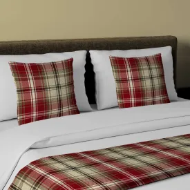 Angus Red   White Tartan Bedding Set