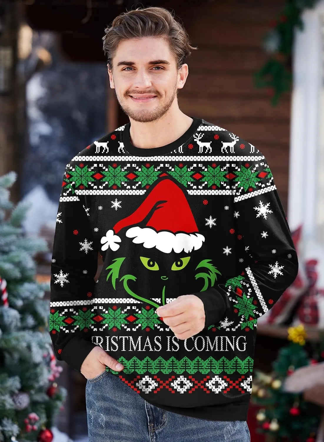 Arvilhill Men's Ugly Christmas Funny Graphic Long Sleeve Unisex Sweatshirt (S-3XL)