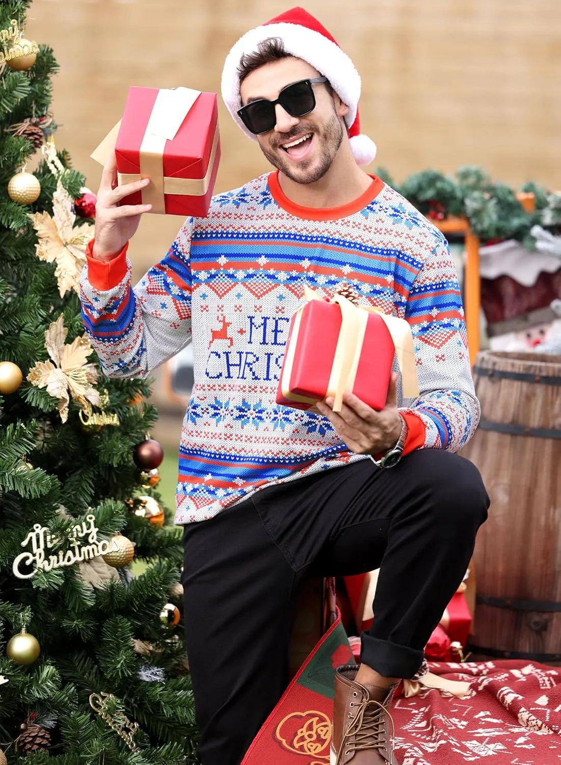 Arvilhill Men's Ugly Christmas Funny Graphic Long Sleeve Unisex Sweatshirt (S-3XL)