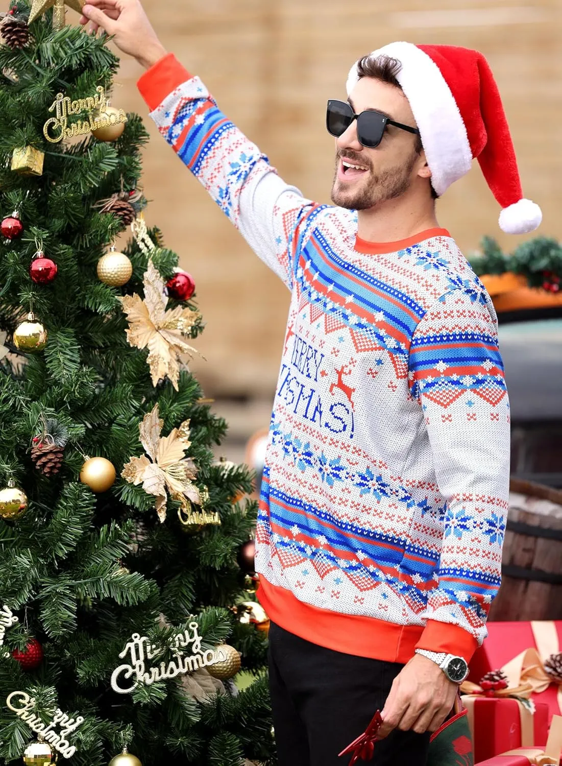 Arvilhill Men's Ugly Christmas Funny Graphic Long Sleeve Unisex Sweatshirt (S-3XL)