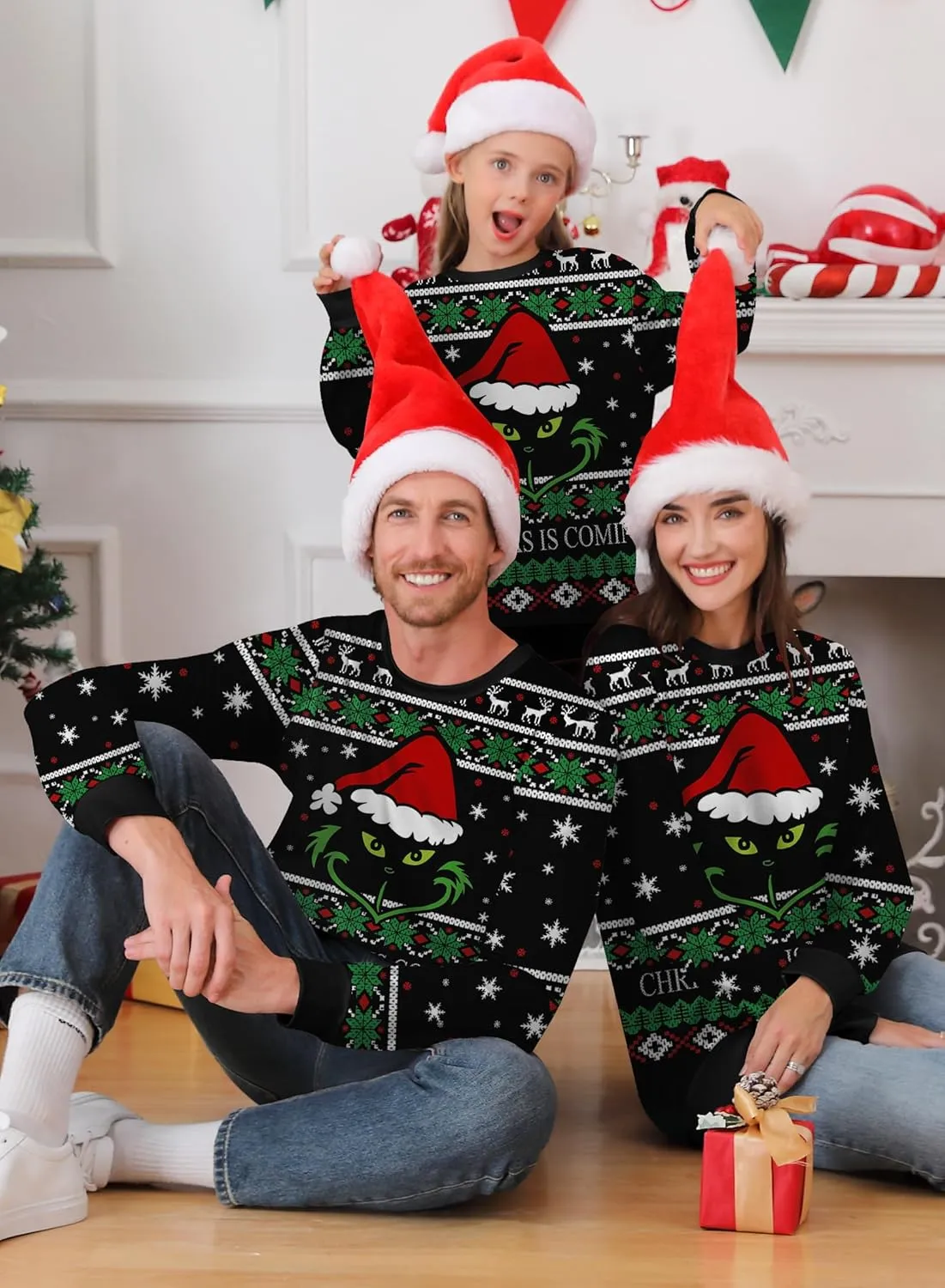 Arvilhill Men's Ugly Christmas Funny Graphic Long Sleeve Unisex Sweatshirt (S-3XL)
