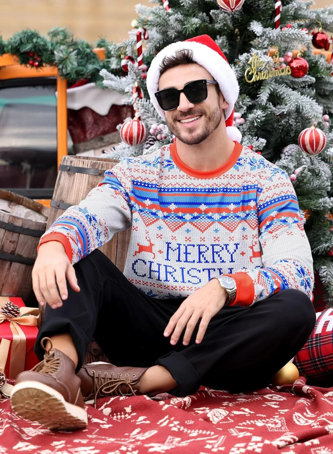 Arvilhill Men's Ugly Christmas Funny Graphic Long Sleeve Unisex Sweatshirt (S-3XL)
