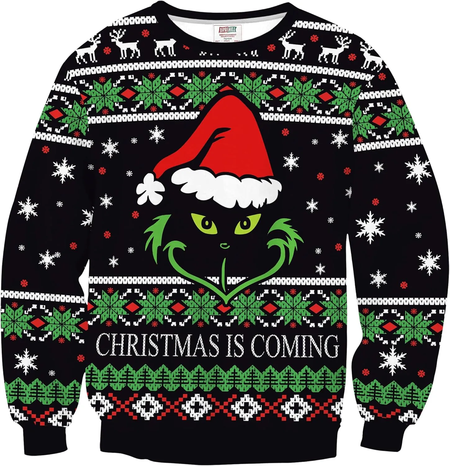 Arvilhill Men's Ugly Christmas Funny Graphic Long Sleeve Unisex Sweatshirt (S-3XL)