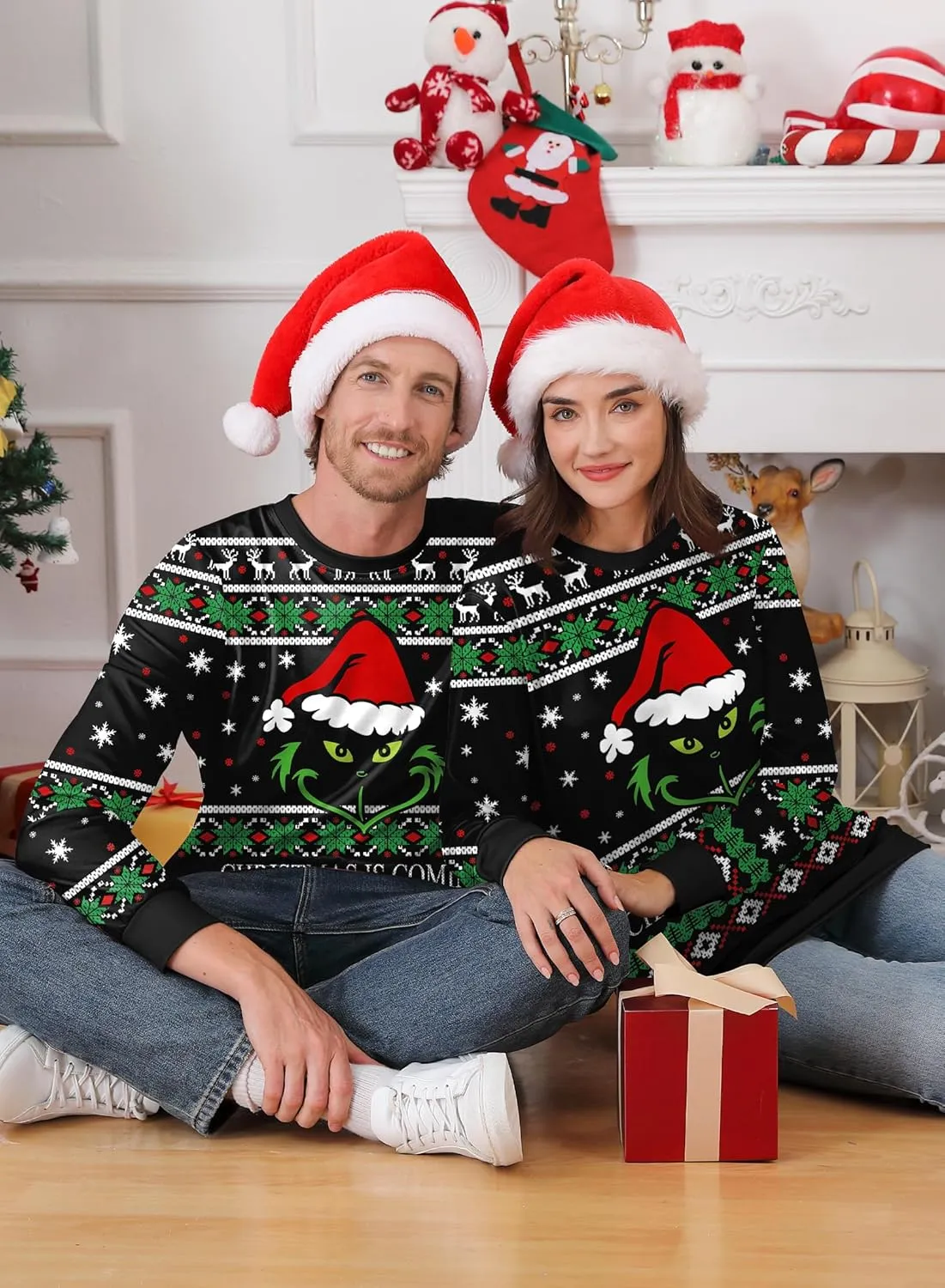 Arvilhill Men's Ugly Christmas Funny Graphic Long Sleeve Unisex Sweatshirt (S-3XL)