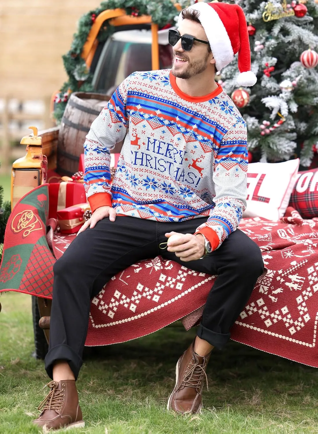 Arvilhill Men's Ugly Christmas Funny Graphic Long Sleeve Unisex Sweatshirt (S-3XL)