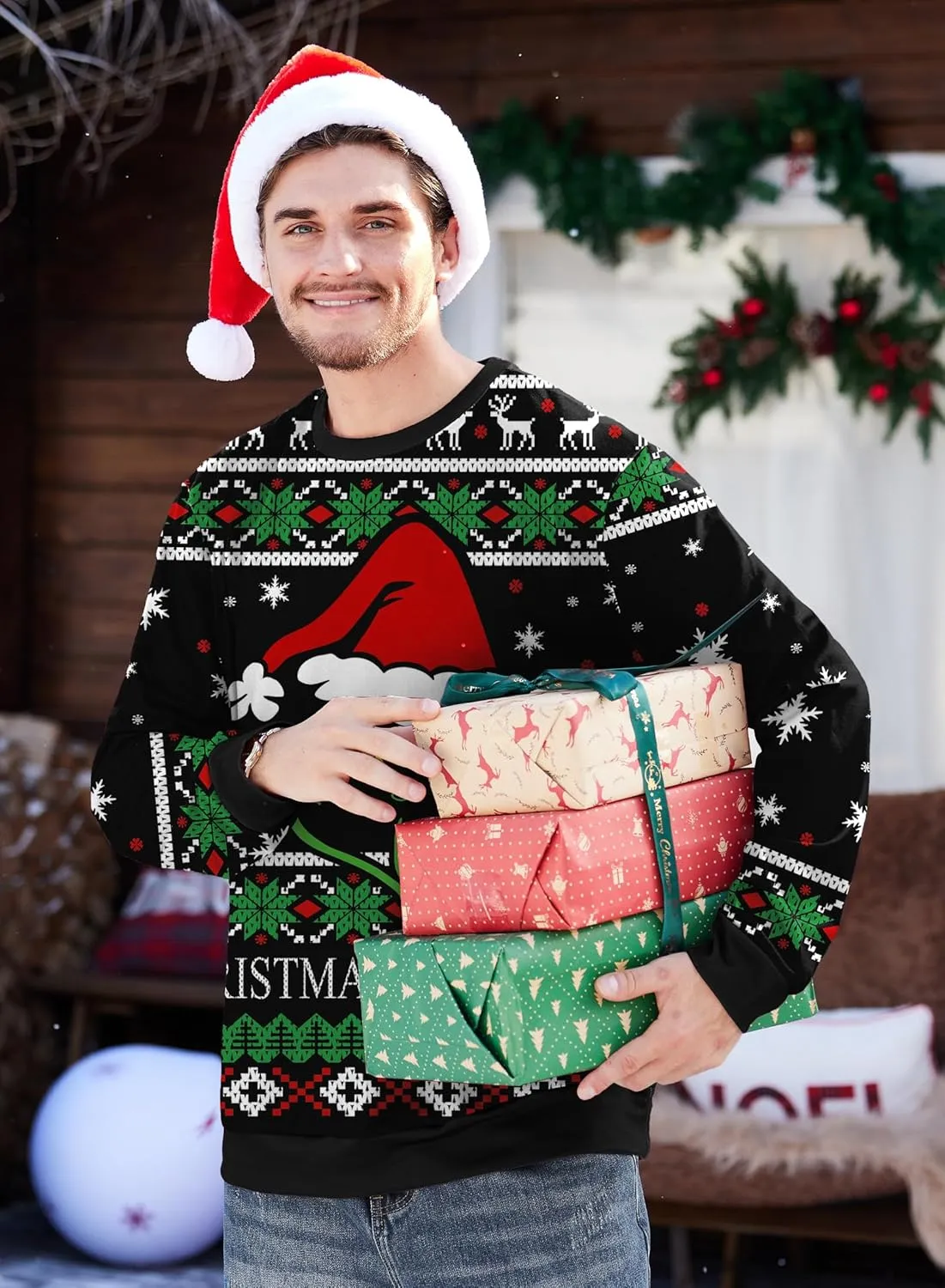 Arvilhill Men's Ugly Christmas Funny Graphic Long Sleeve Unisex Sweatshirt (S-3XL)