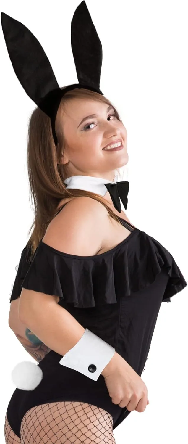 Bunny Costume Set - Rabbit Ears Headband, Bow Tie, Cuff and Tail Accessories Kit
