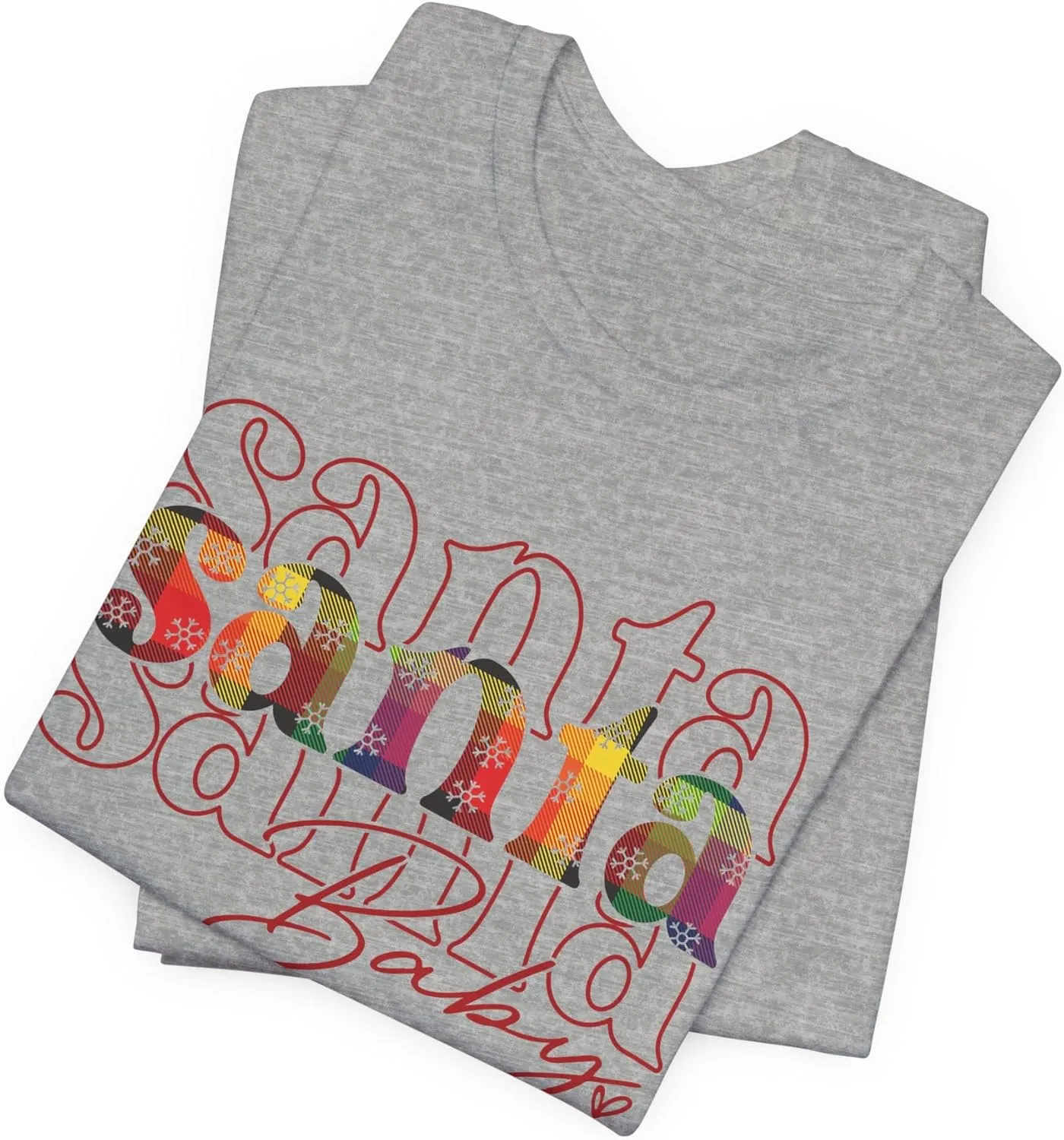 Caribbean Madras Christmas T-Shirt, Family Matching Christmas Tee, West Indian Christmas, Santa Baby Madras T-Shirt