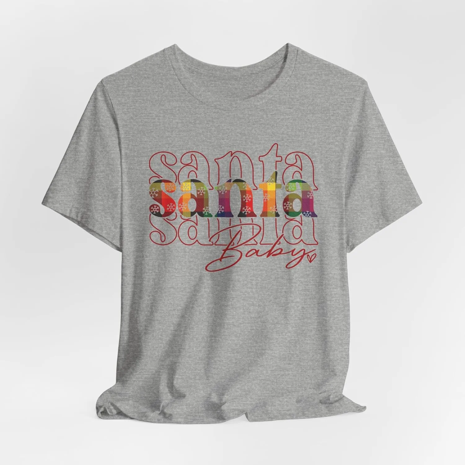 Caribbean Madras Christmas T-Shirt, Family Matching Christmas Tee, West Indian Christmas, Santa Baby Madras T-Shirt
