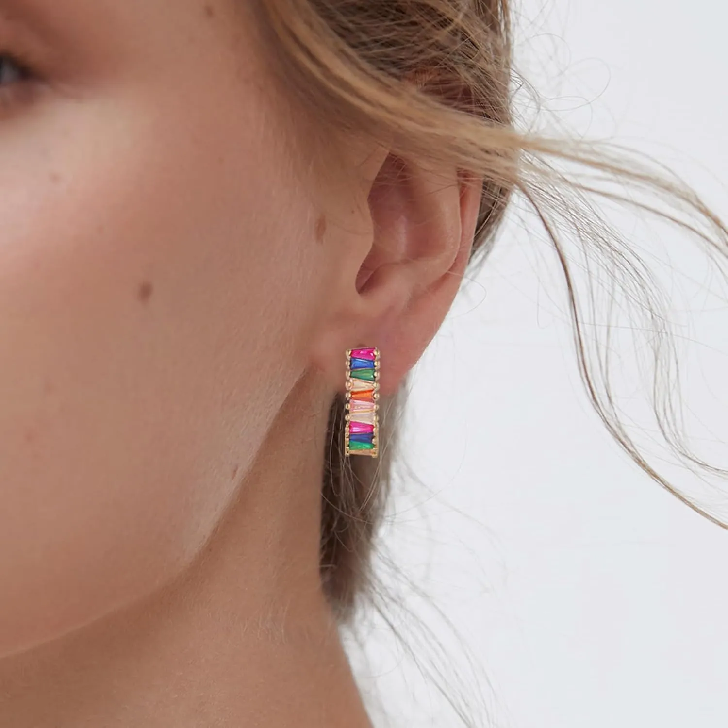 Christmas Gold Earrings for Women,Fashion Christmas Rhinestone Earrings,Holiday Crystal Hoop Earrings Festival Trendy Jewelry