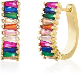 Christmas Gold Earrings for Women,Fashion Christmas Rhinestone Earrings,Holiday Crystal Hoop Earrings Festival Trendy Jewelry