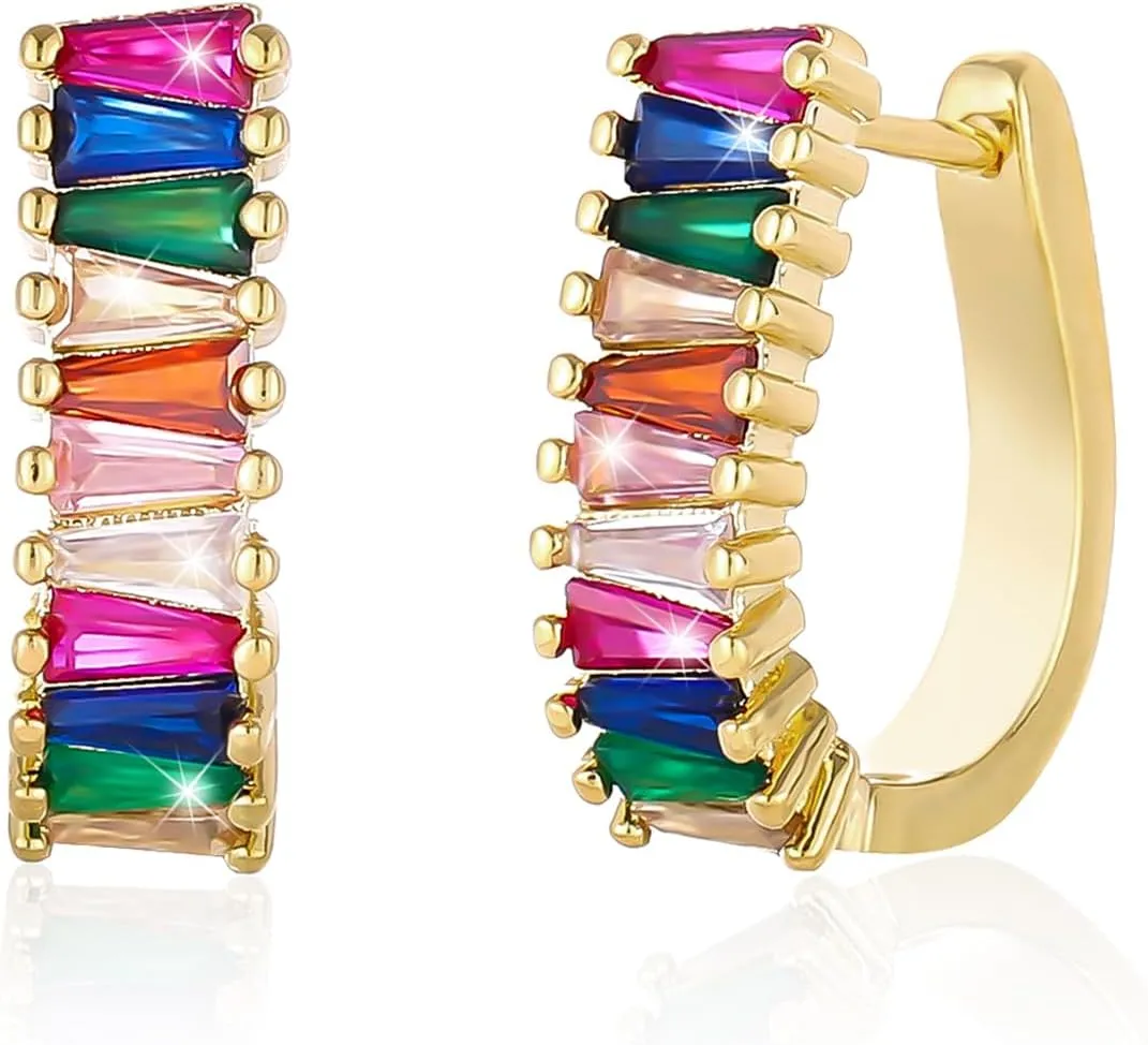 Christmas Gold Earrings for Women,Fashion Christmas Rhinestone Earrings,Holiday Crystal Hoop Earrings Festival Trendy Jewelry