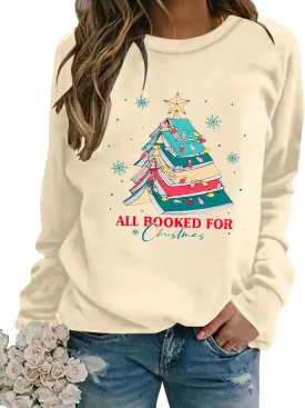 Christmas Sweatshirts for Women Cute Christmas Tree Graphic Long Sleeve Shirt Xmas Holiday Party Pullover Blouse