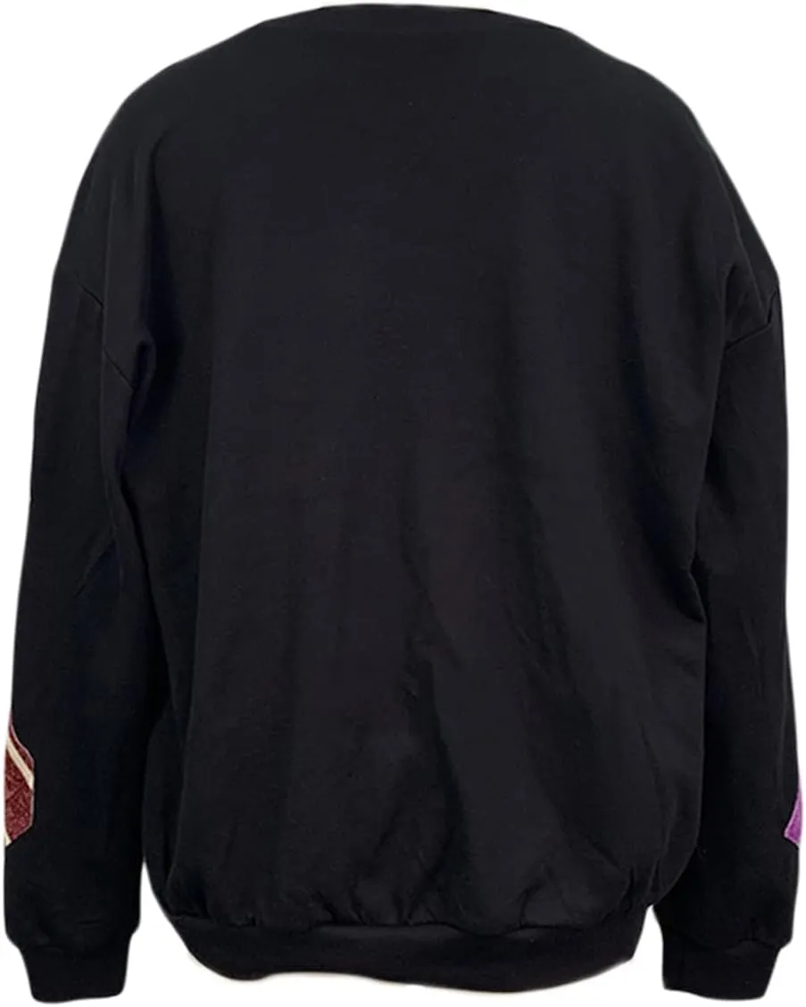 Christmas Sweatshirts Sequin Women Y2k Oversized Graphic Long Sleeve Sweater Holiday Merry Xmas Shirts Pullover Tops