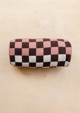 Cotton Cushion Cover in Reversible Bolster Checkerboard