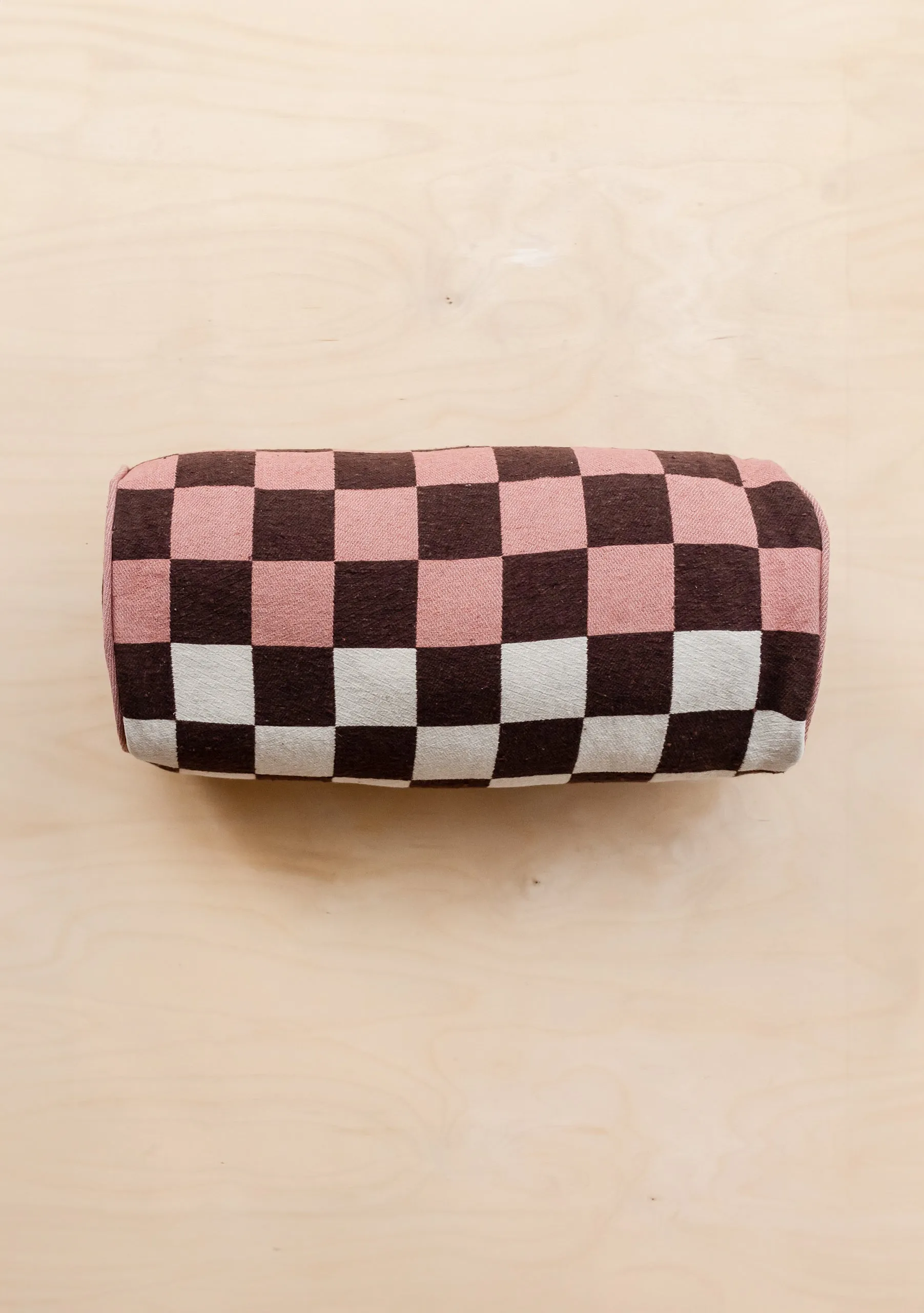 Cotton Cushion Cover in Reversible Bolster Checkerboard
