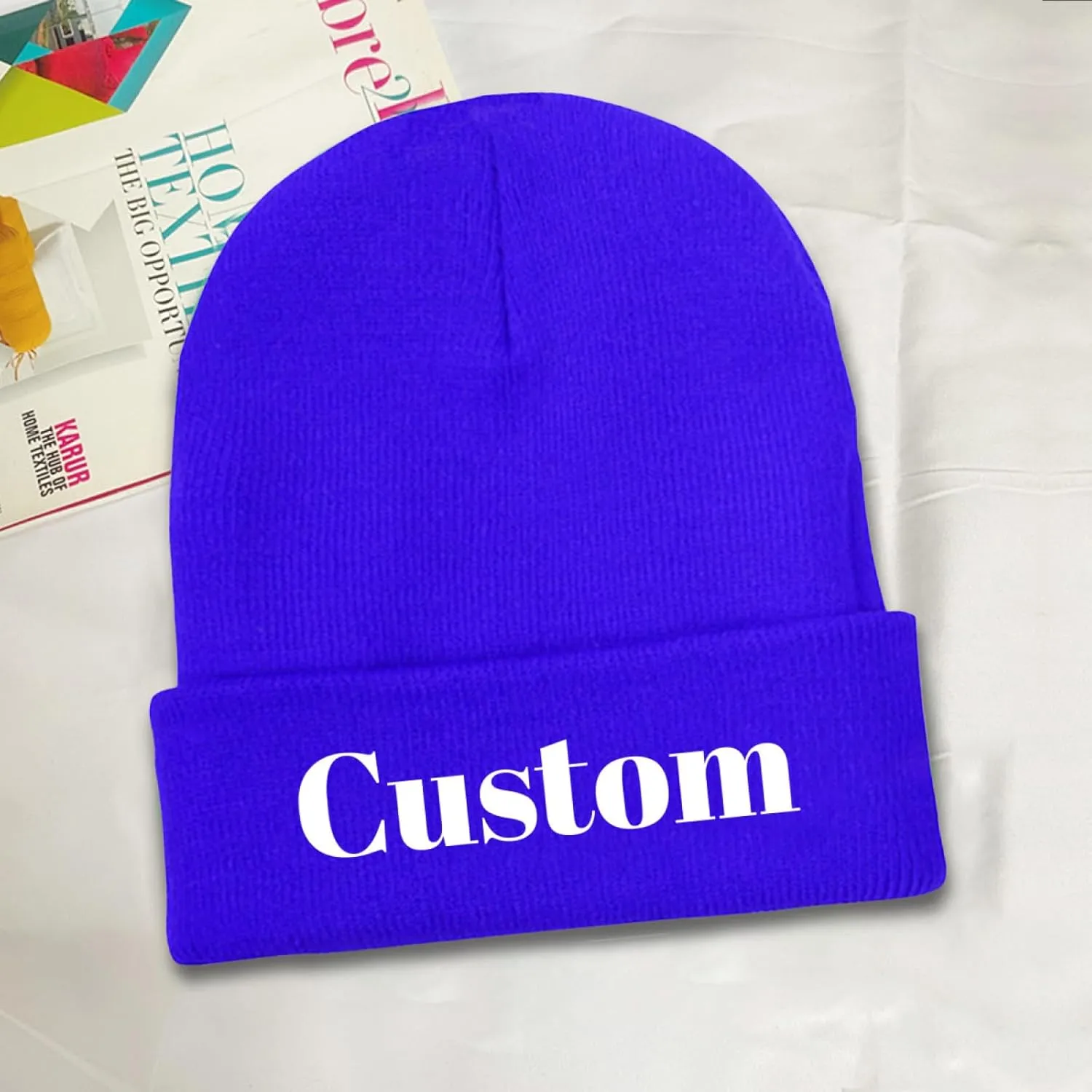 Custom Beanie Hat Personalized Winter Knitted Hat Add Design Your Own Text/Logo/Image Beanie