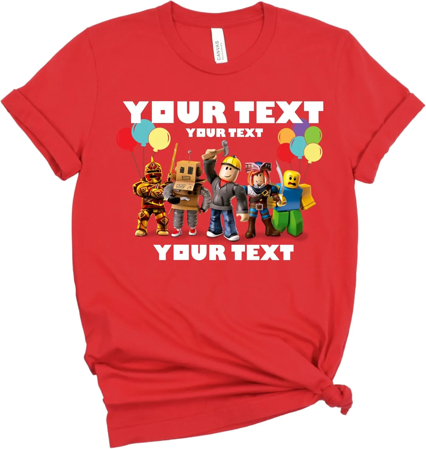 Custom Birthday Matching Shirts, Personalized Family Birthday T-Shirt, Robux Characters Video Games Birthday Customize Shirt