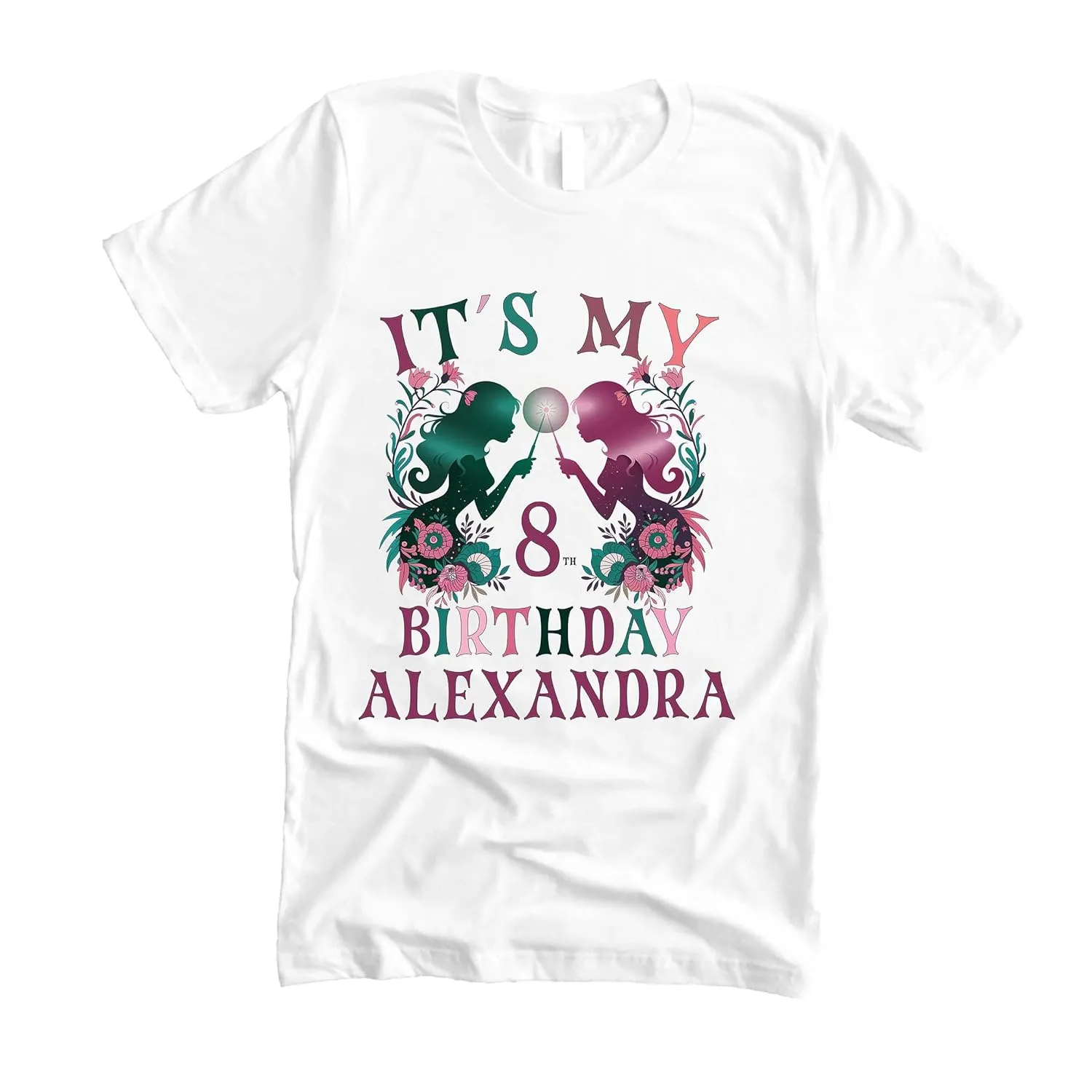 Custom w&ic&k.ed birthday girl shirt, add name and age, family matching birthday, custom t-shirts birthday girls,Handmade decorated shirt
