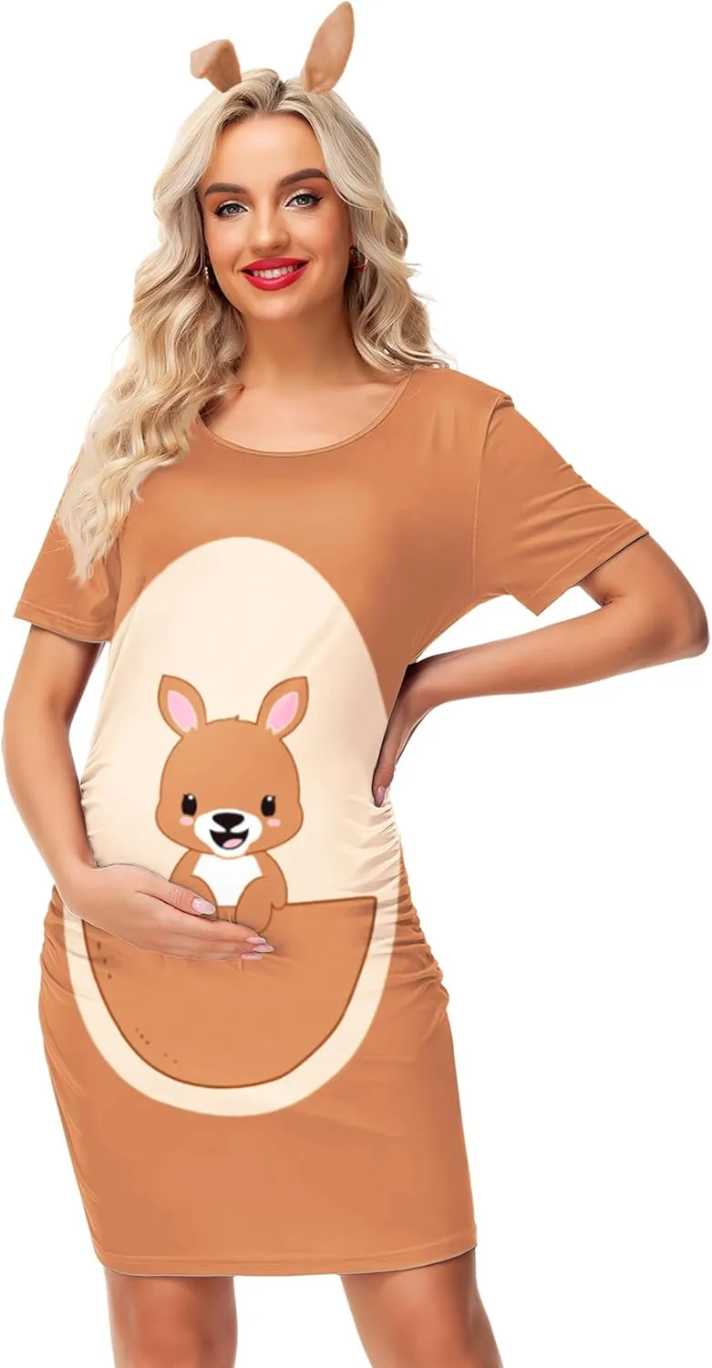 Deerose Womens Christmas Maternity Costume Pregnant Dress Xmas Party Outfit
