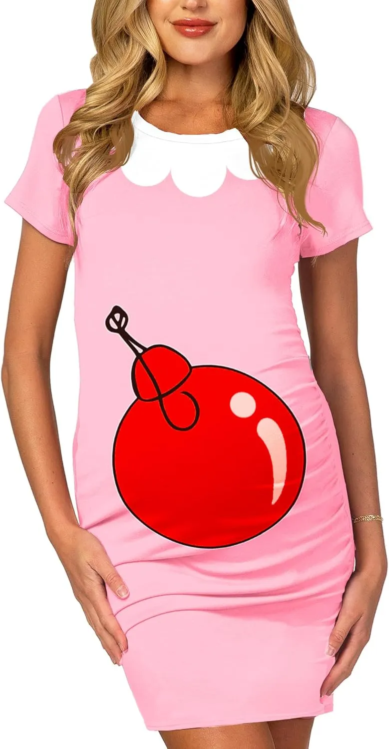 Deerose Womens Christmas Maternity Costume Pregnant Dress Xmas Party Outfit