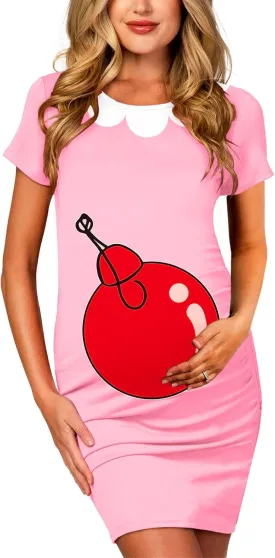 Deerose Womens Christmas Maternity Costume Pregnant Dress Xmas Party Outfit