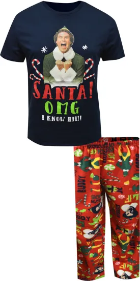 Elf Movie Buddy the Elf Santa OMG I Know Him Pajama