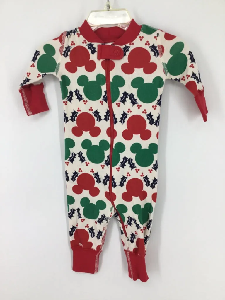 Hanna Andersson   Disney Child Size 0-3 Months Red Christmas Pajamas