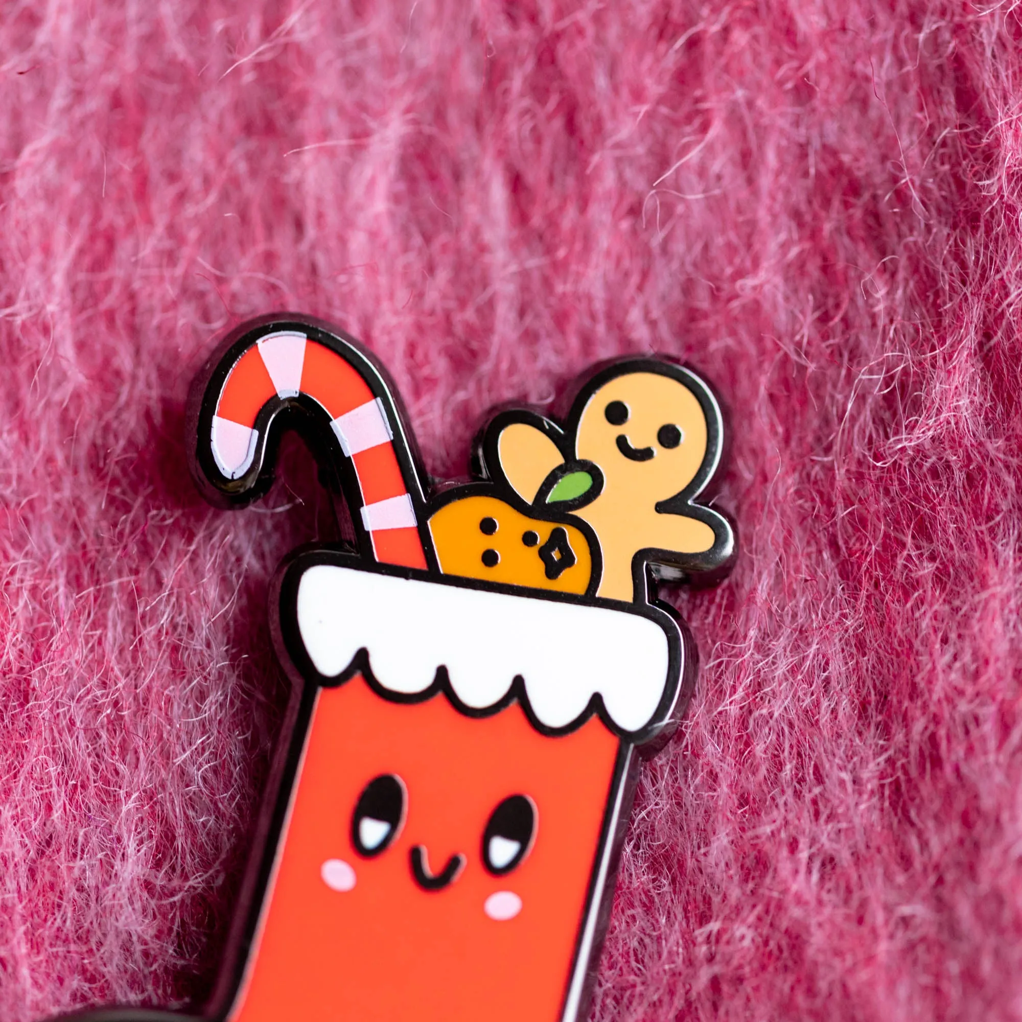 Happy Christmas Stocking Pin