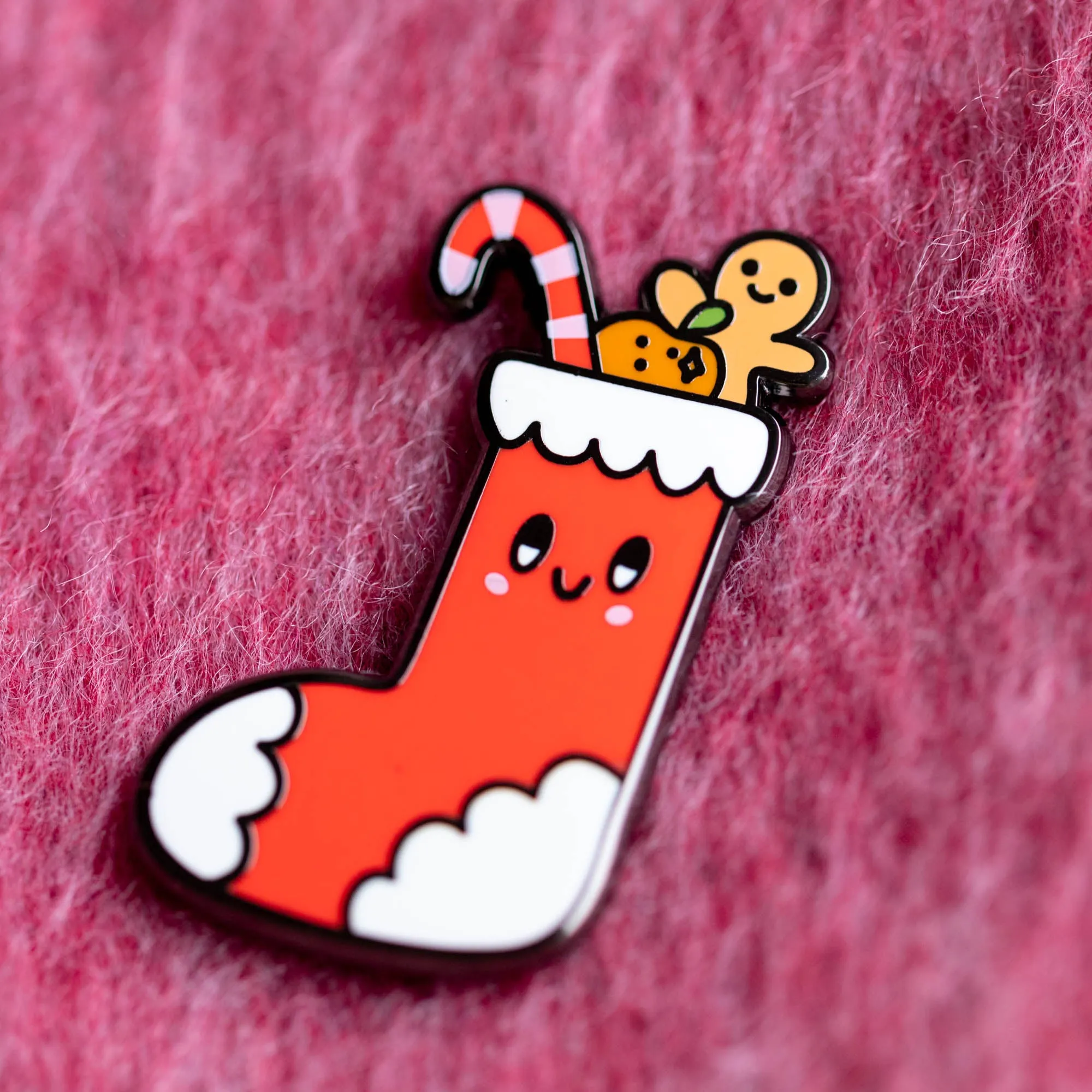 Happy Christmas Stocking Pin