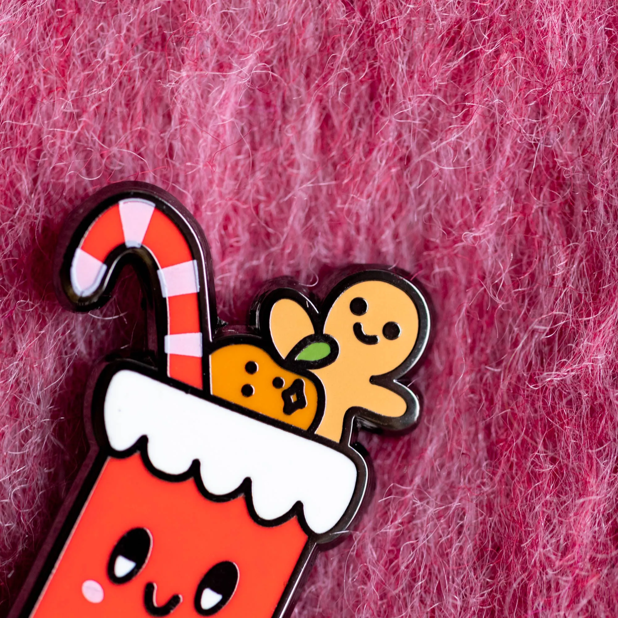 Happy Christmas Stocking Pin