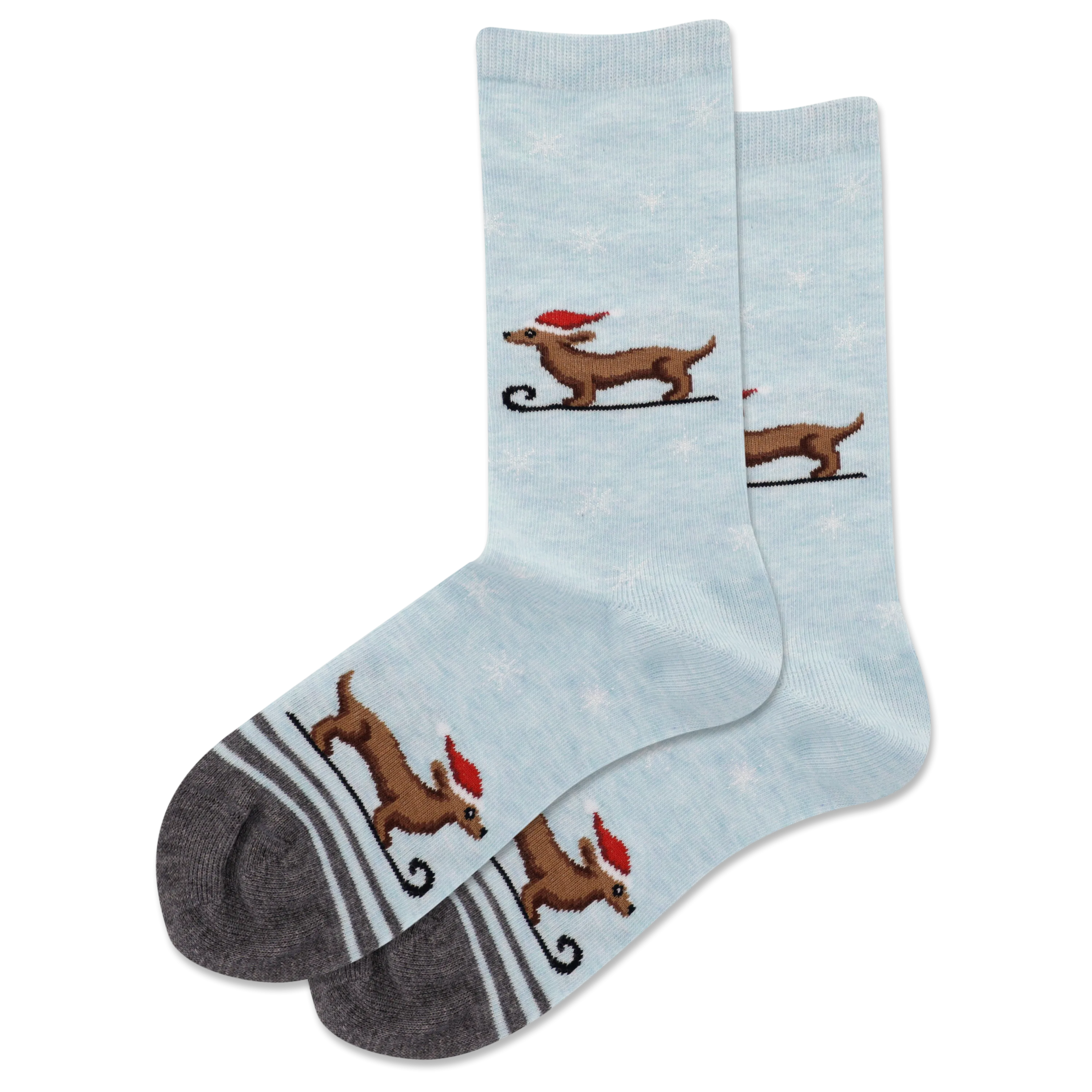 HOTSOX Kid's Sledding Dog with Santa Hat Crew Socks