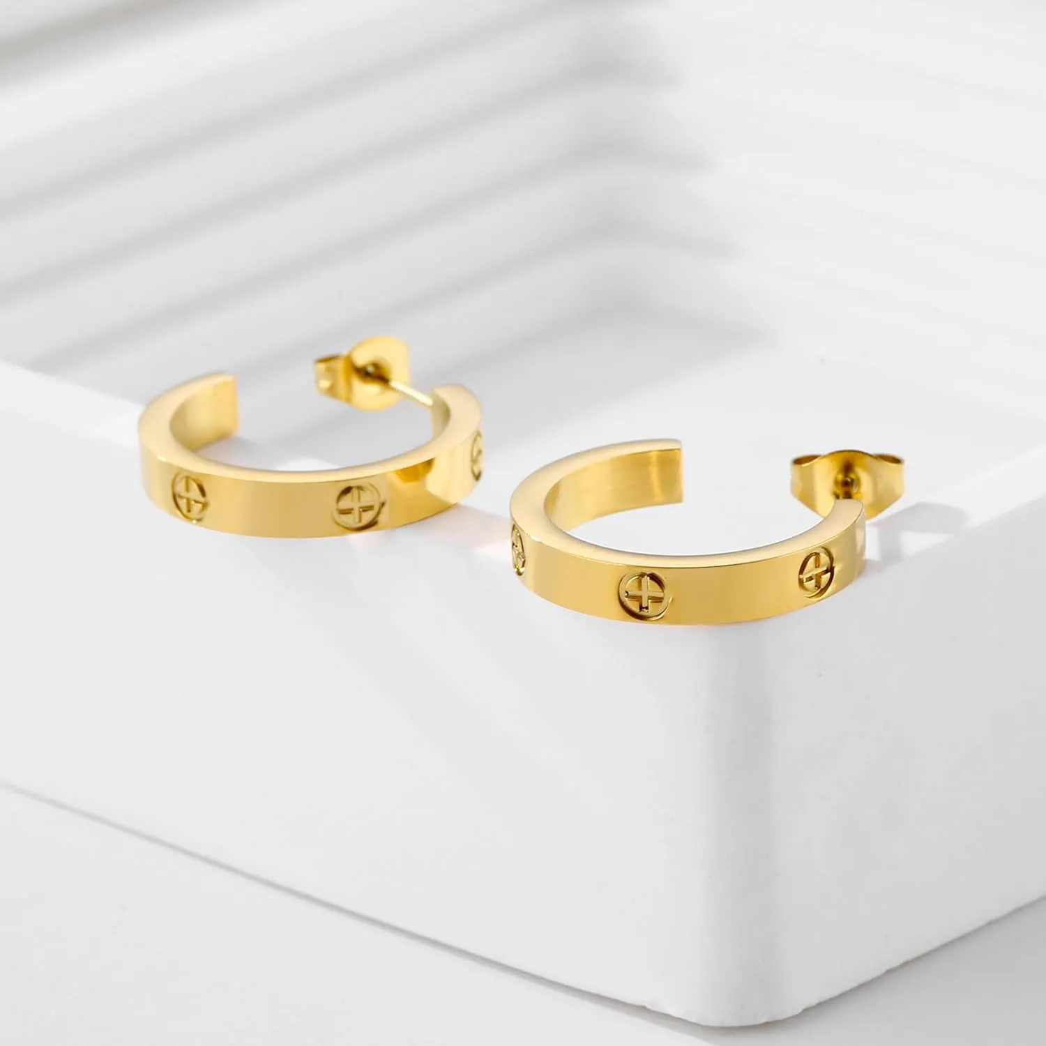 Ladies' Love Friendship Earrings Ring Earrings Stainless Steel Durable Low Allergy Friendship Jewelry Birthday Graduation Wedding Ladies Christmas Gift