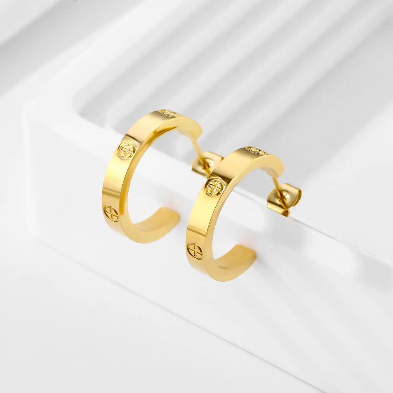 Ladies' Love Friendship Earrings Ring Earrings Stainless Steel Durable Low Allergy Friendship Jewelry Birthday Graduation Wedding Ladies Christmas Gift