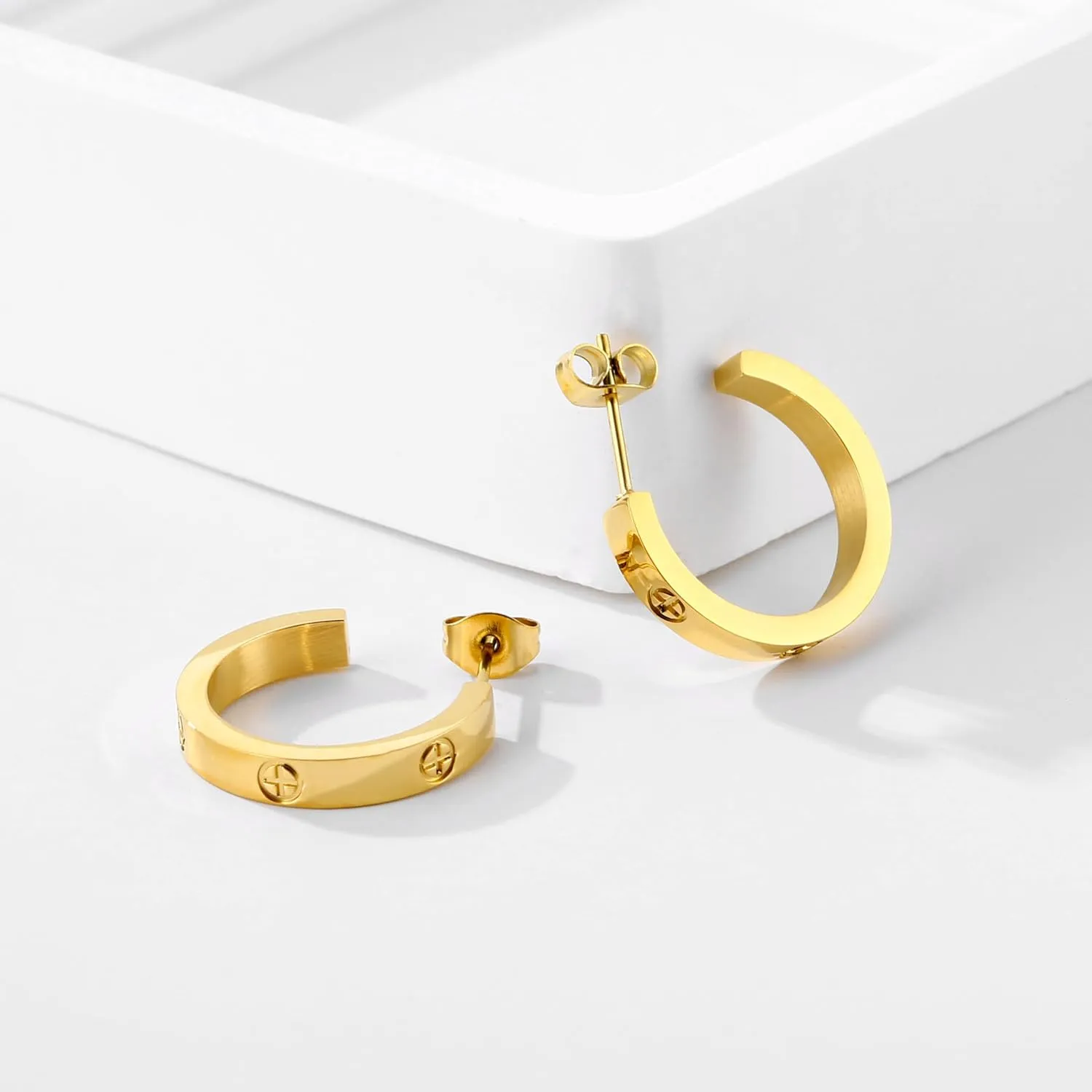 Ladies' Love Friendship Earrings Ring Earrings Stainless Steel Durable Low Allergy Friendship Jewelry Birthday Graduation Wedding Ladies Christmas Gift