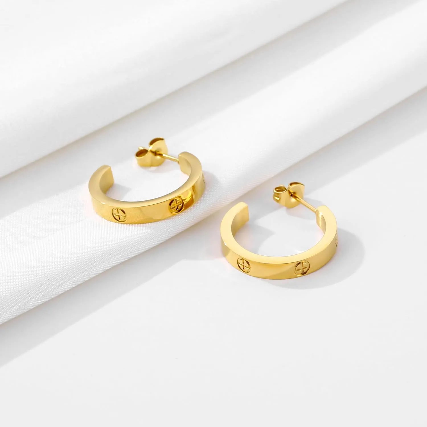 Ladies' Love Friendship Earrings Ring Earrings Stainless Steel Durable Low Allergy Friendship Jewelry Birthday Graduation Wedding Ladies Christmas Gift
