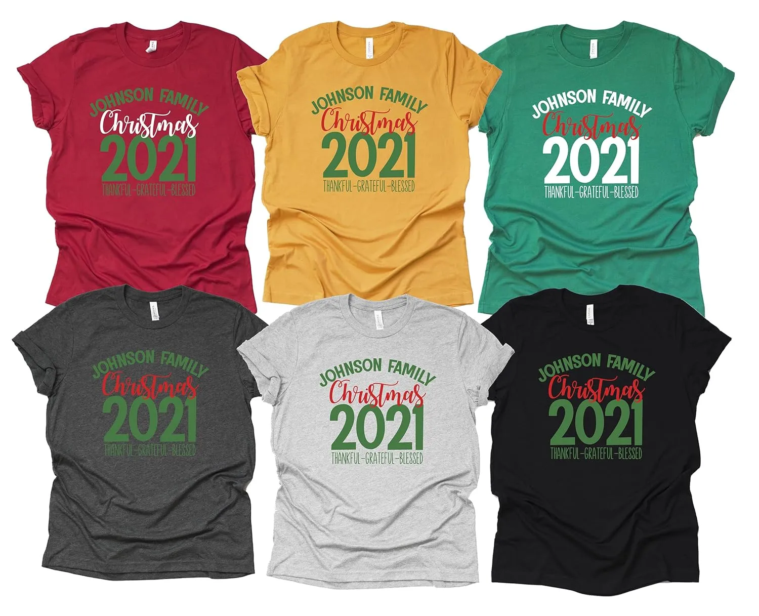Matching Family Christmas 2022 Shirt, Thankful Grateful Blessed tshirt unisex
