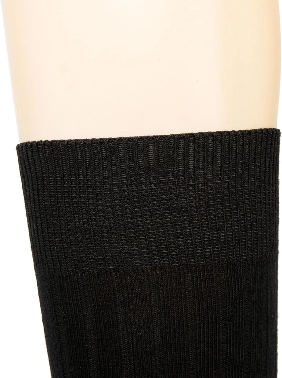 Men's Boy's Seamless Dress Socks-Comfort Lightweight Business Cotton Crew Sock 3 Pack