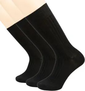 Men's Boy's Seamless Dress Socks-Comfort Lightweight Business Cotton Crew Sock 3 Pack