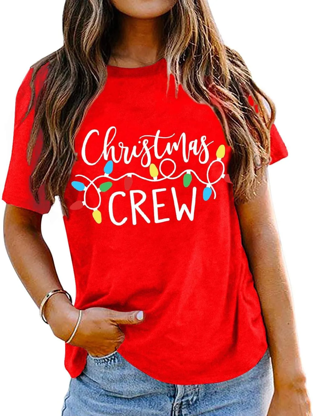 Merry Christmas Shirts Women Funny Xmas Tree Graphic T-Shirt Holiday Tshirts Casual Short Sleeve Tee Tops