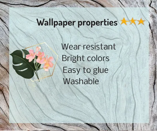 Mid century modern wallpaper peel and stick wall mural, sandy pink wallpaper, geometric vinyl wallpaper, canvas wallpaper