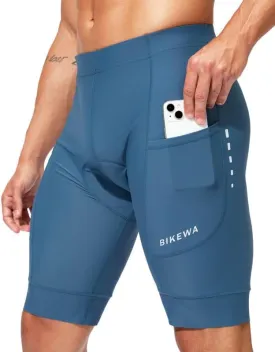 Padded Bike Shorts for Men 4D Cycling Road Riding Biking Padding Bicycle Shorts with Phone Pockets