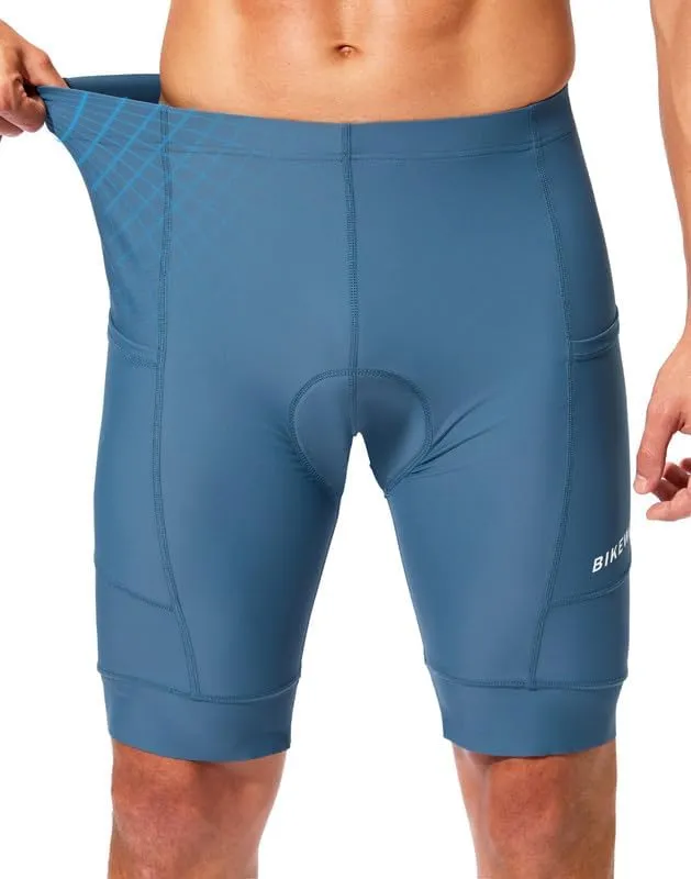 Padded Bike Shorts for Men 4D Cycling Road Riding Biking Padding Bicycle Shorts with Phone Pockets